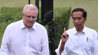 Scott Morrison and Joko Widodo meeting.