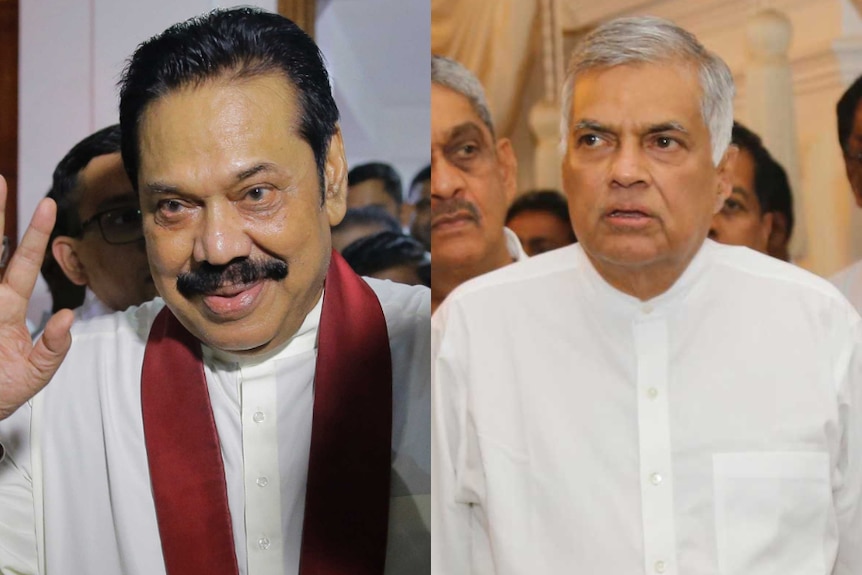 Composite of Mahinda Rajapaksa and Ranil Wickremesinghe