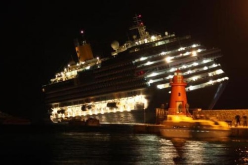 Cruise ship runs aground