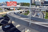 Cars move through the network of roadways and flyovers at Bowen Hills.