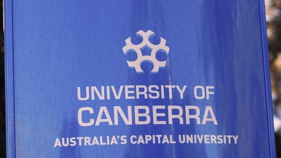 University of Canberra campus sign at Bruce