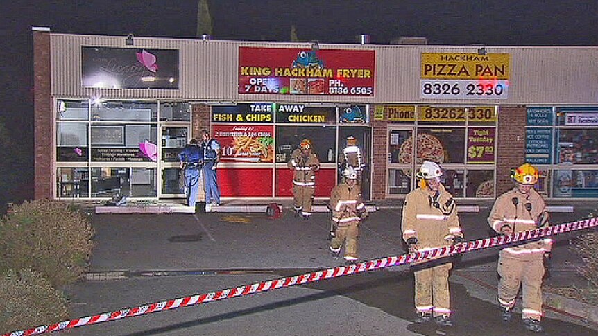 Arson blamed for shops blaze