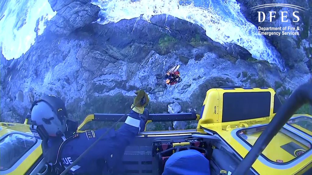 A female hiker was hoisted to safety after falling down a ravine on the ...