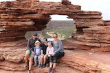 Vanessa and Geoff Steel with their children at the Kalbarri National Park in Western Australia.