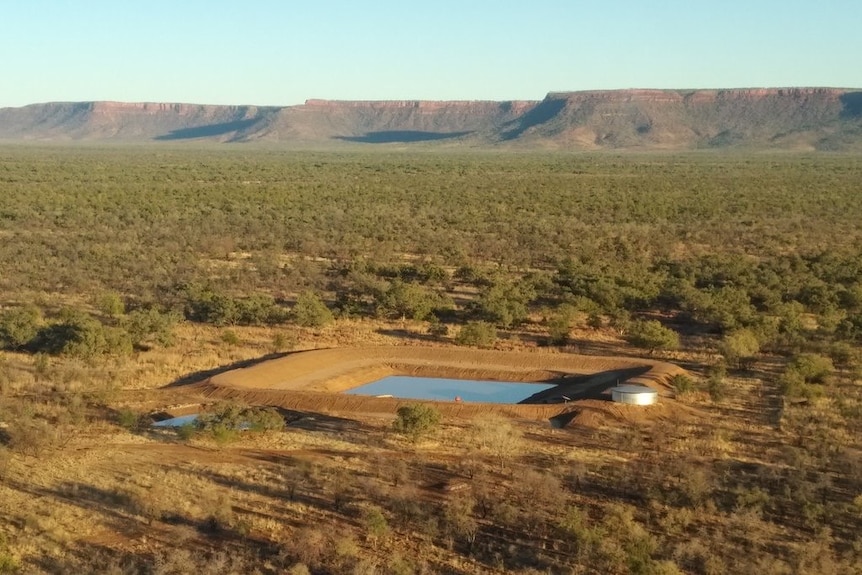 Aerial view of Auvergne Station, NT