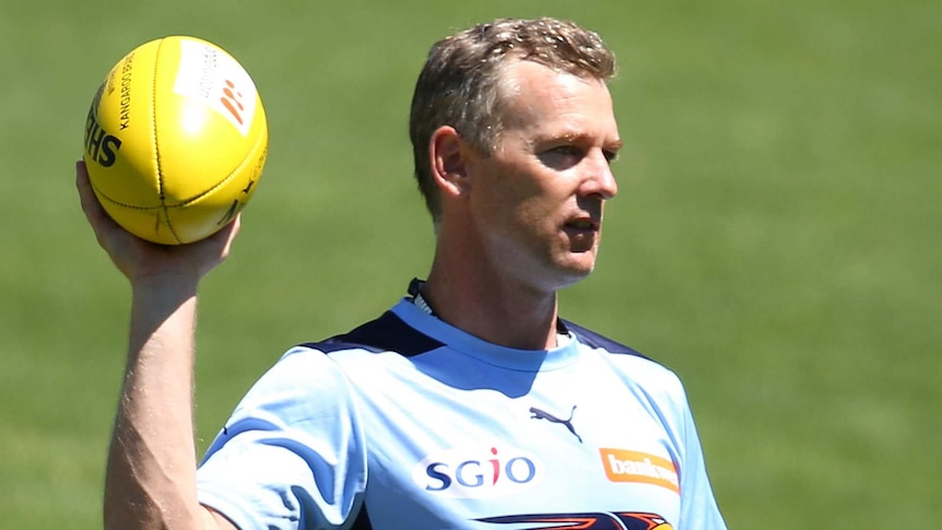 West Coast coach Adam Simpson at training