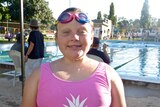 A young girl competing in a swimming tournament in Jugiong, NSW.