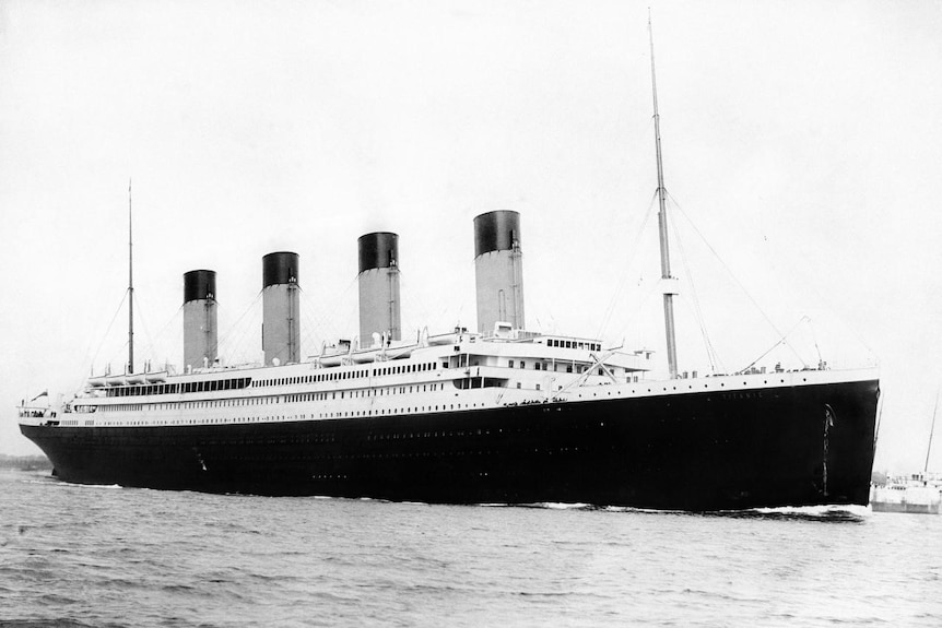 The Titanic after its launch and before its maiden voyage