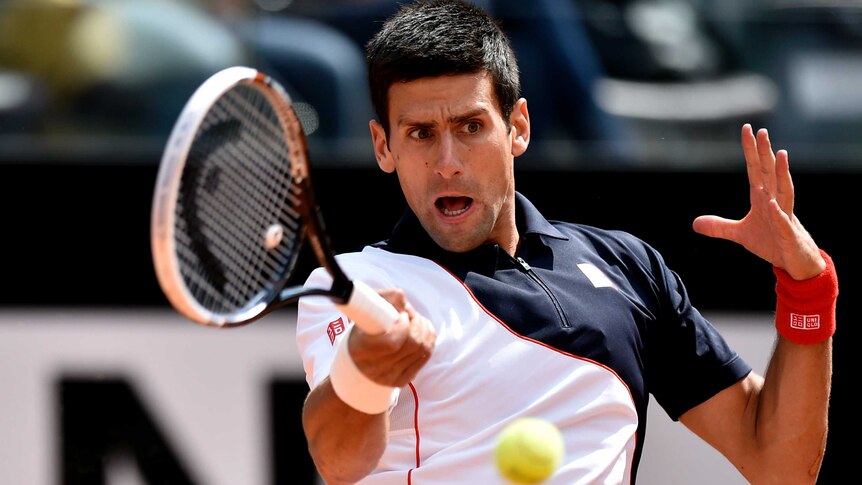 Novak Djokovic in the second round of the Rome Masters
