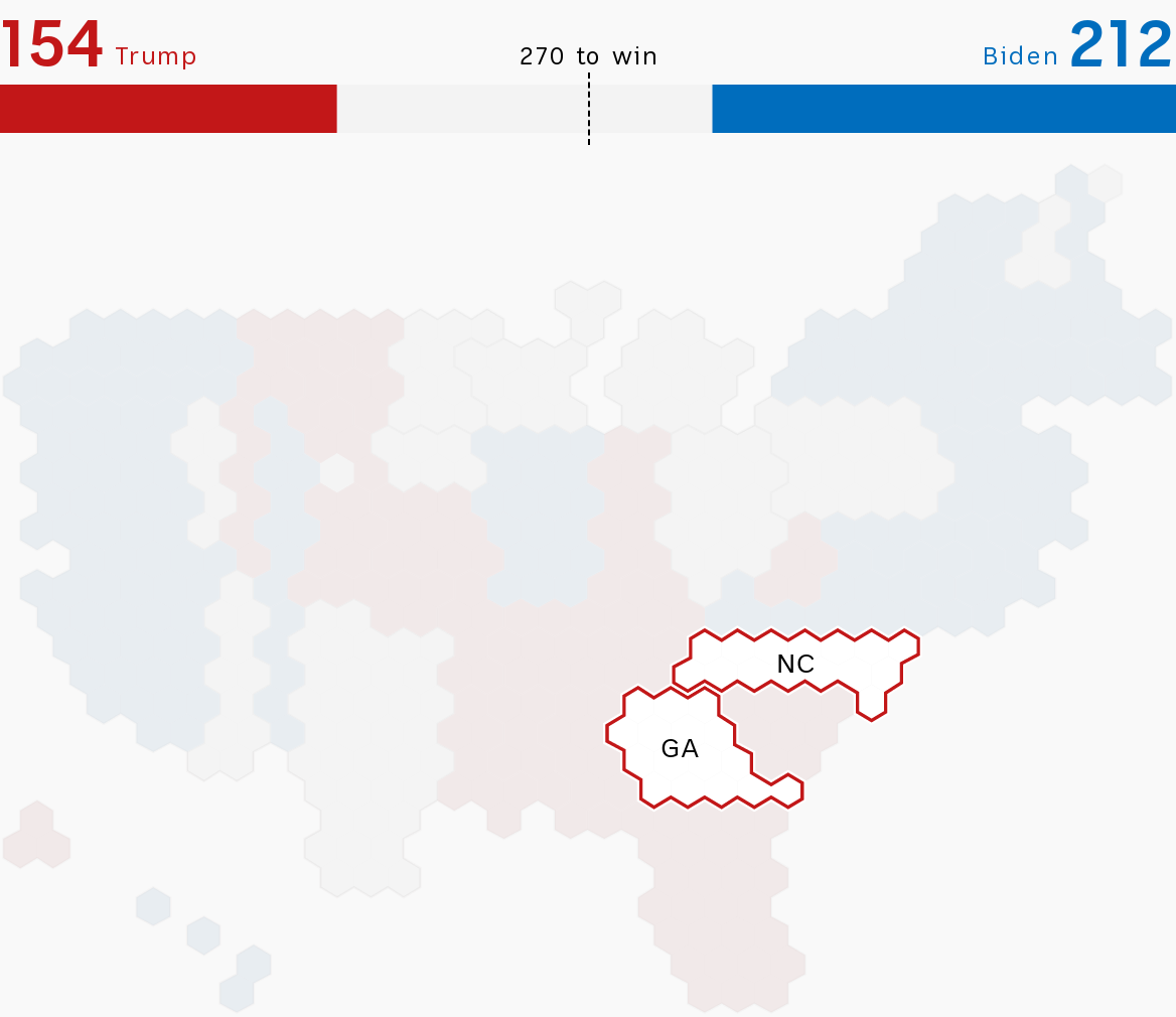 Graphic showing an allocation of electoral college votes