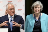 Composite of Malcolm Turnbull and Theresa May