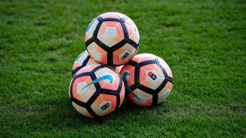 General view of footballs before a FA Cup match on February 18, 2017.