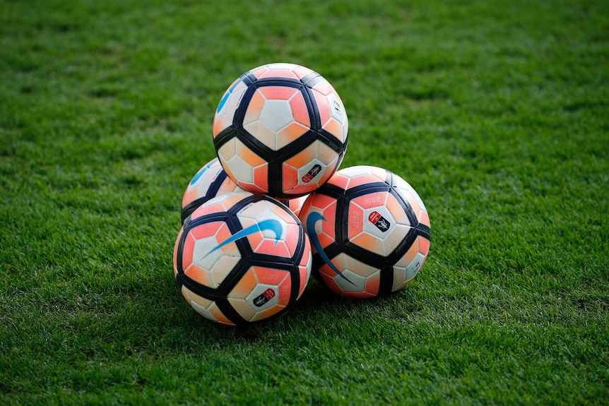 Generic shot of footballs on a pitch