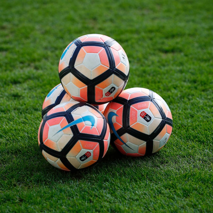 Generic shot of footballs on a pitch