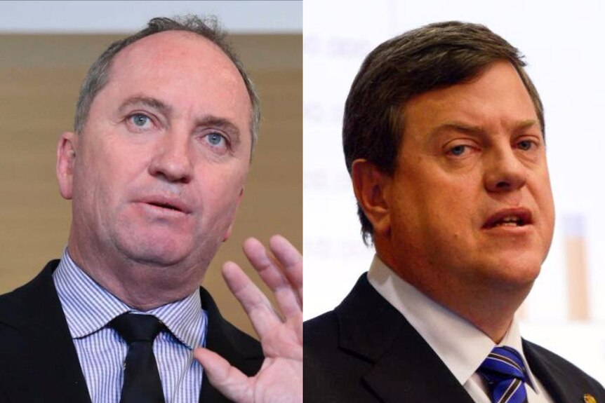 Deputy Prime Minister Barnaby Joyce and Queensland Opposition Leader Tim Nicholls
