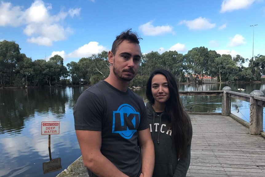 Nathan Henderson and Kat Abela live opposite the lake in Mill Park