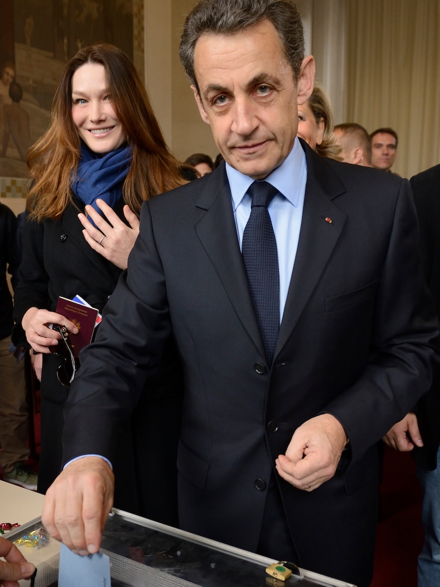 Nicolas Sarkozy casts his ballot