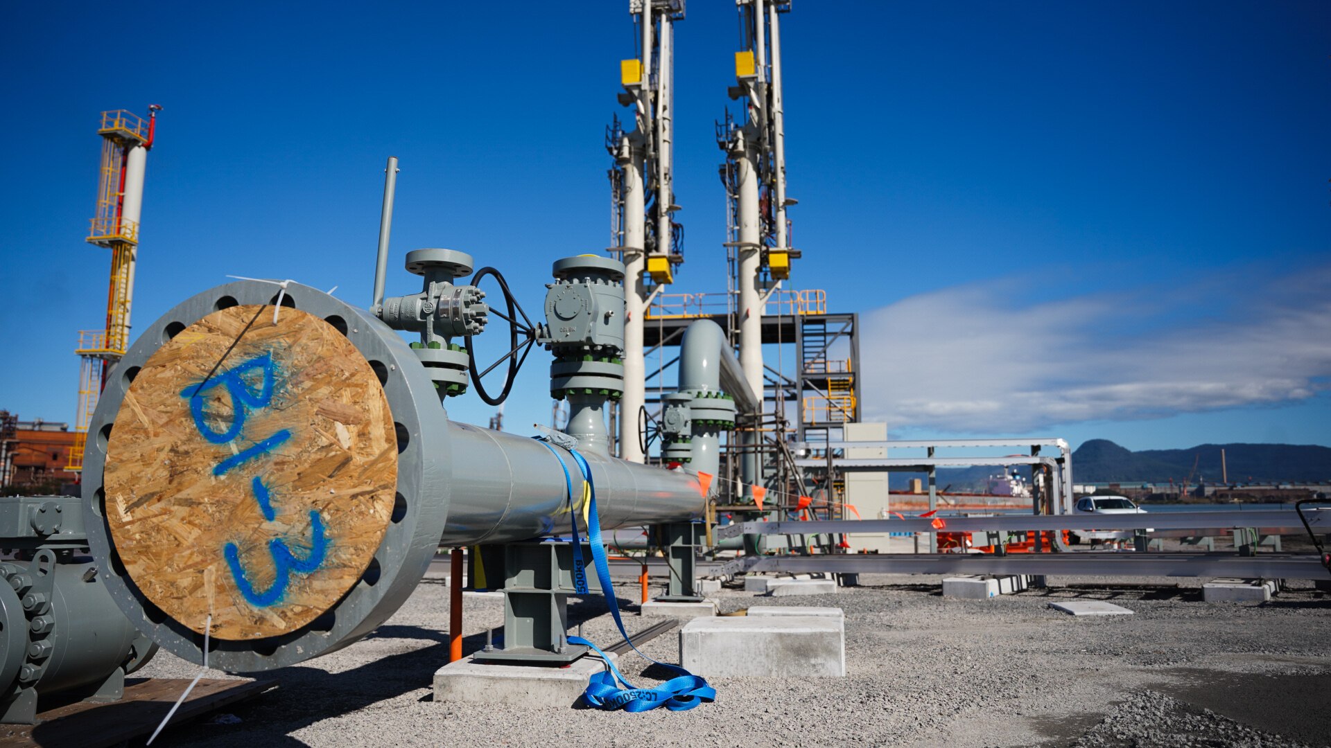 Tuberías en un terminal de gas.