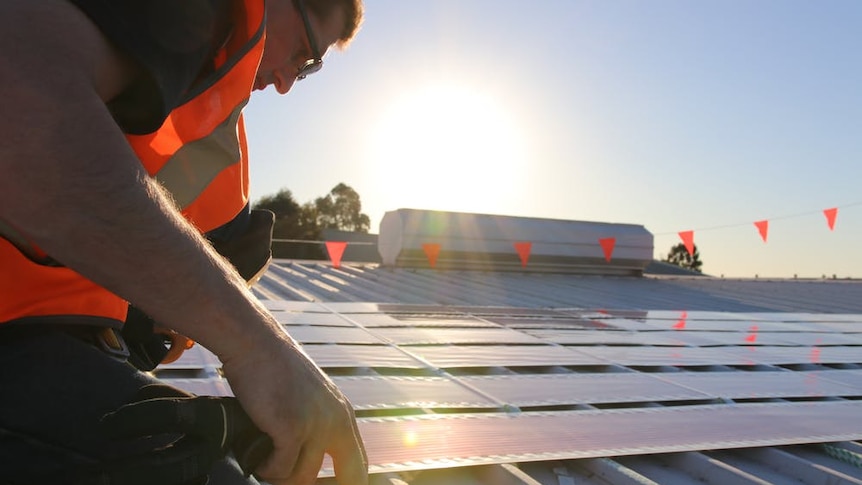 Installing a printed solar array