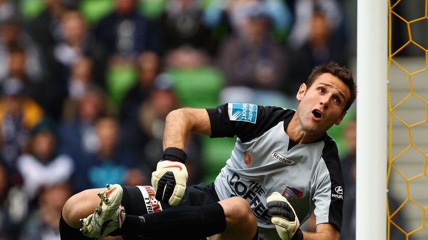 Brisbane goalkeeper Michael Theoklitos has helped keep the Roar competitive in the league.