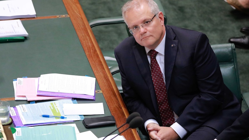 Scott Morrison in Parliament on February 13, 2020.