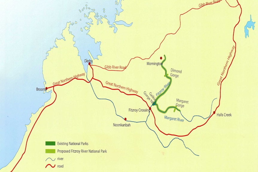 Map of Fitzroy River region