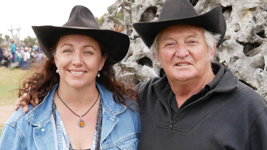 Shane Dickson (l) and her father Harvey Dickson who founded the Harvey Dickson Rodeo in WA