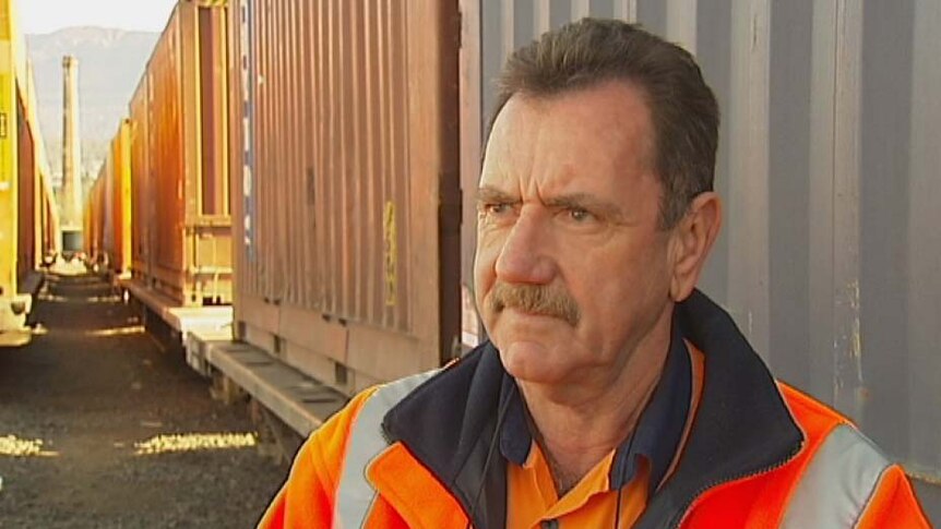 Mick Brennan, the driver of the last freight train out of Hobart