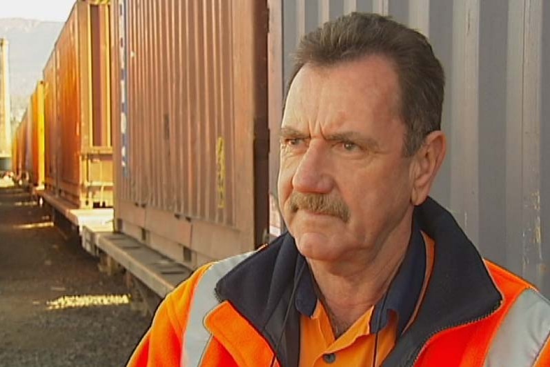 Mick Brennan, the driver of the last freight train out of Hobart