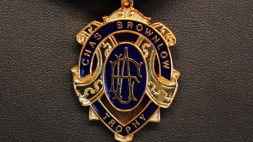 The Brownlow Medal on display in 2019.