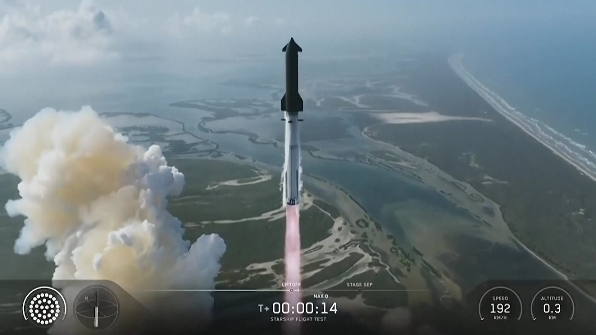 Take off of SpaceX's Starship V3