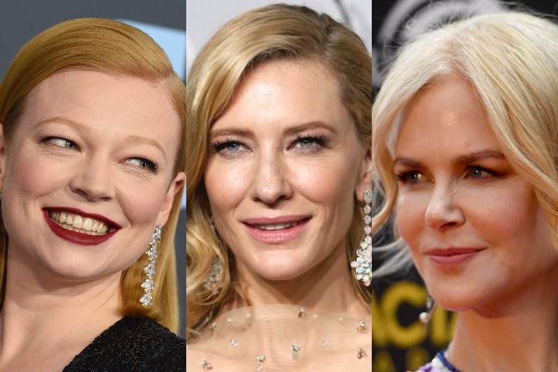A composite of Australian actresses Sarah Snook, Cate Blanchett and Nicole Kidman.