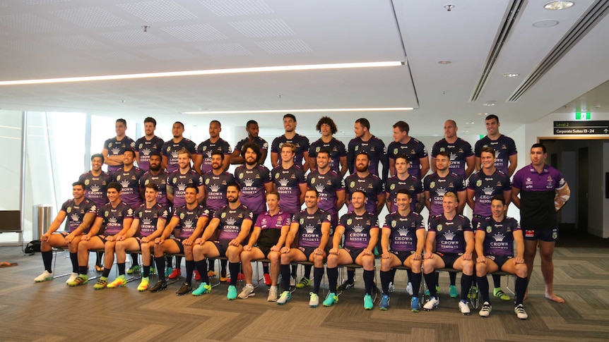 Melbourne Storm pose for a team photo ahead of the 2016 grand final