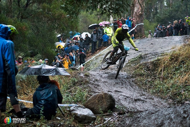 Enduro bike competitor at Derby