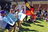 Aboriginal protesters make their point known