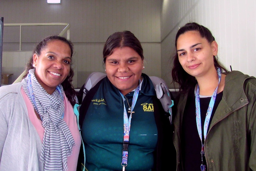 Three Indigenous women at the National NAIDOC Aboriginal and Torres Strait Islander Women's Conference