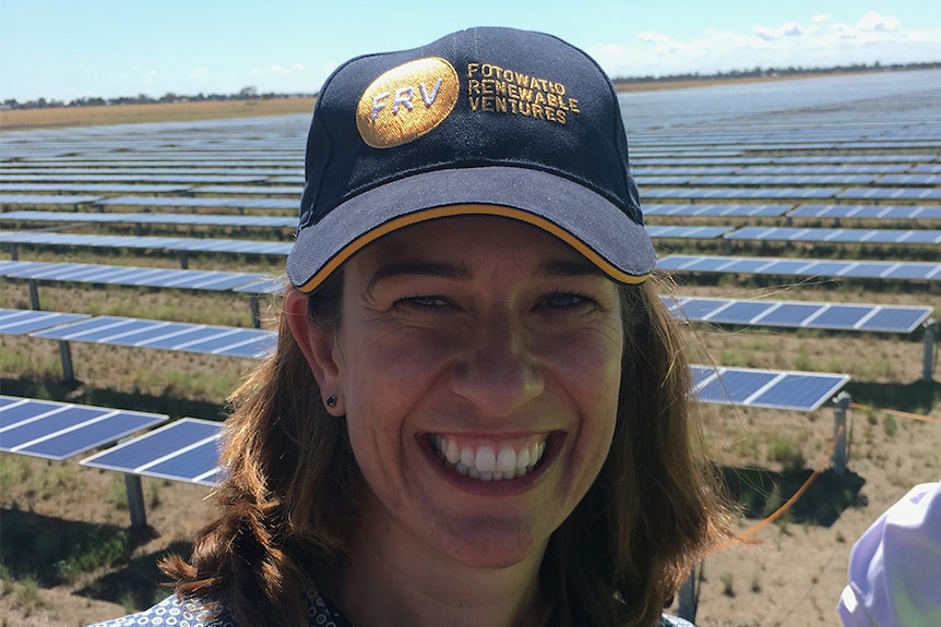 Amy Kean on a solar farm