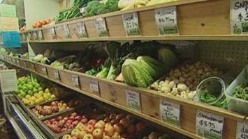 Organic produce in a shop