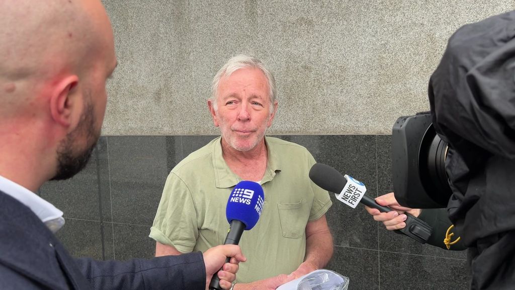 Stephen Patrick Andrew Kayser speaking outside of court - ABC News