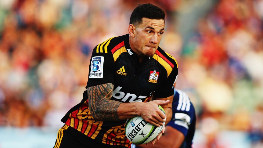 Welcome back ... Sonny Bill Williams charges forward for the Chiefs