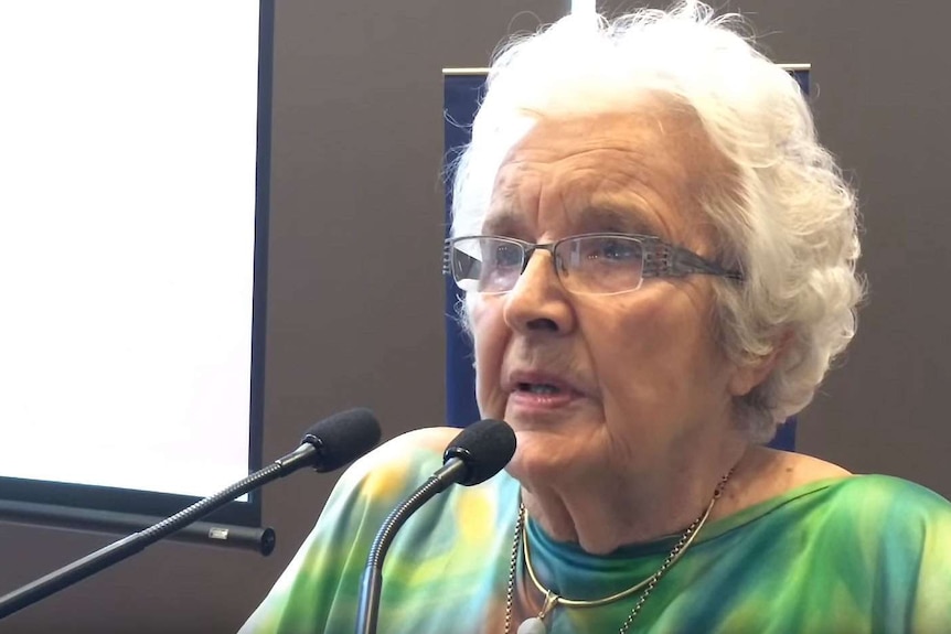 Freda Briggs addresses a Rotary forums