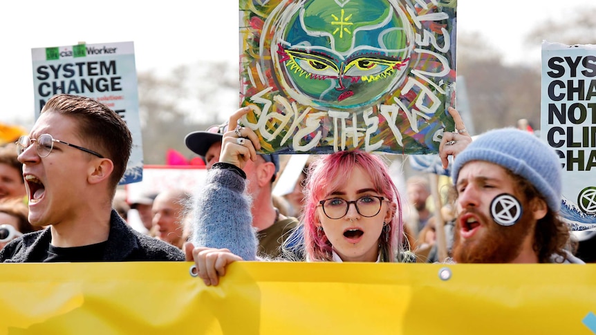 Environmental protesters from the Extinction Rebellion