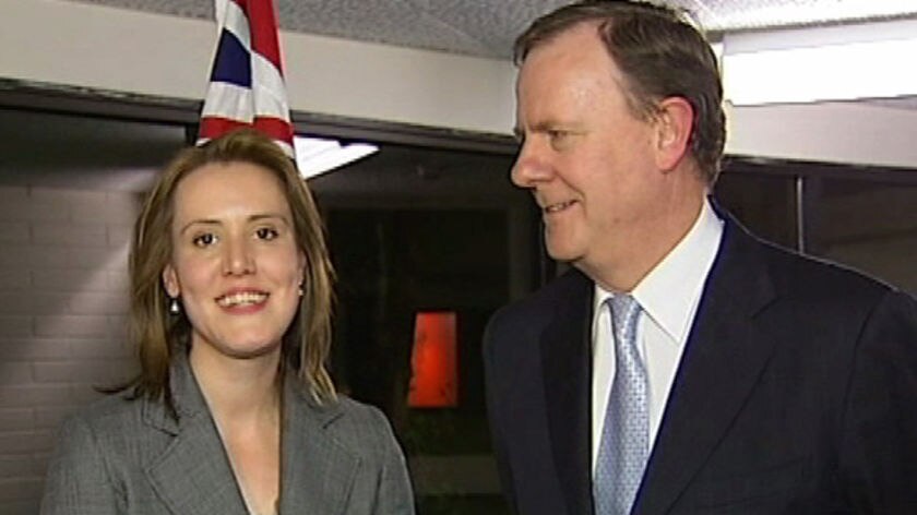 Kelly O'Dwyer, preselected member for Higgins, with Peter Costello
