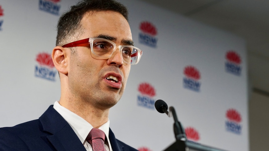 NSW Treasurer Daniel Mookhey speaking at the release of the Labor government's first budget. 