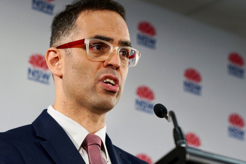 NSW Treasurer Daniel Mookhey speaking at the release of the Labor government's first budget. 