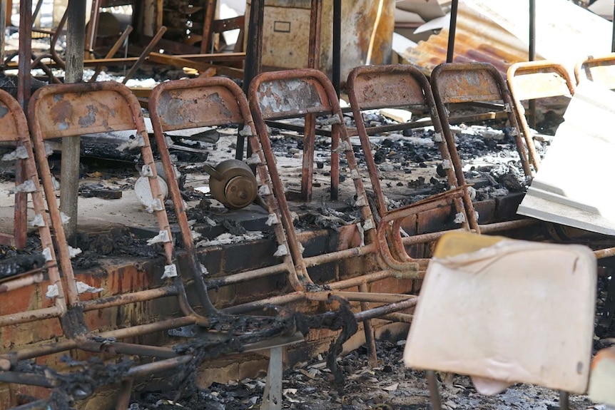 Burnt out property at a home that was destroyed by fire