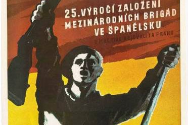 Czechoslovak poster celebrating the 25th anniversary of establishing the International Brigades.