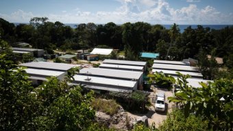 An aerial view shows refugee accommodation on Nauru.