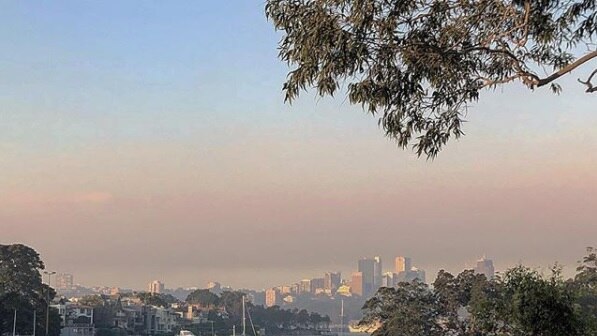 Smoke haze hovering over Sydney