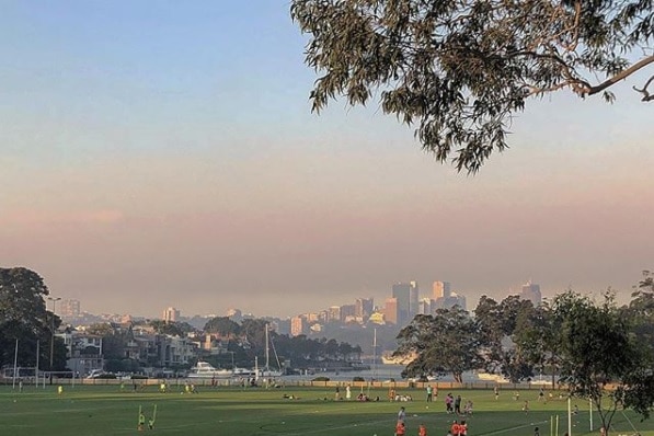 Smoke haze hovering over Sydney